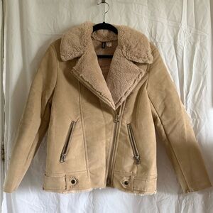 H&M Tan Suede Jacket Cozy Chic Outerwear